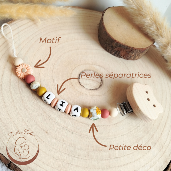 Attache-tétine 3 lettres