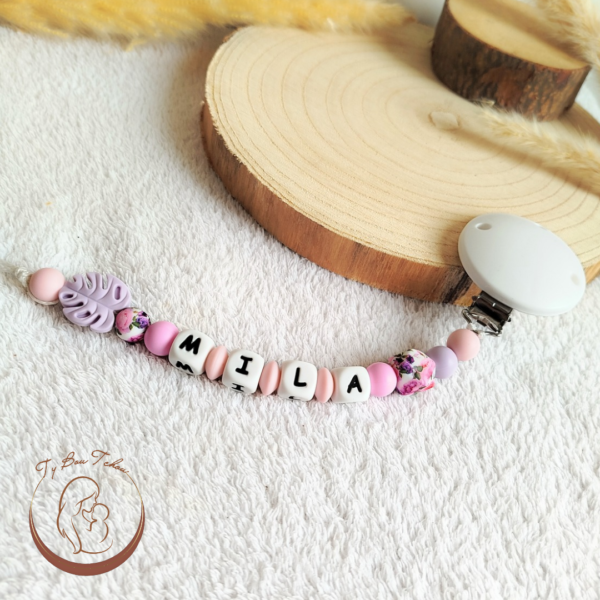 Attache-tétine Douceur Pivoine