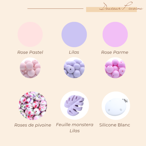 Attache-tétine Douceur Pivoine – Image 3